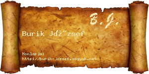 Burik József névjegykártya